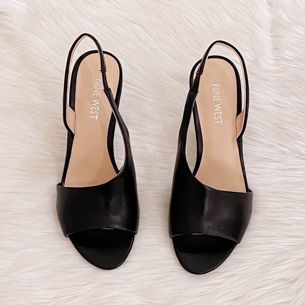 Nine West black asymmetrical heels size 6.5 - Picture 4 of 10